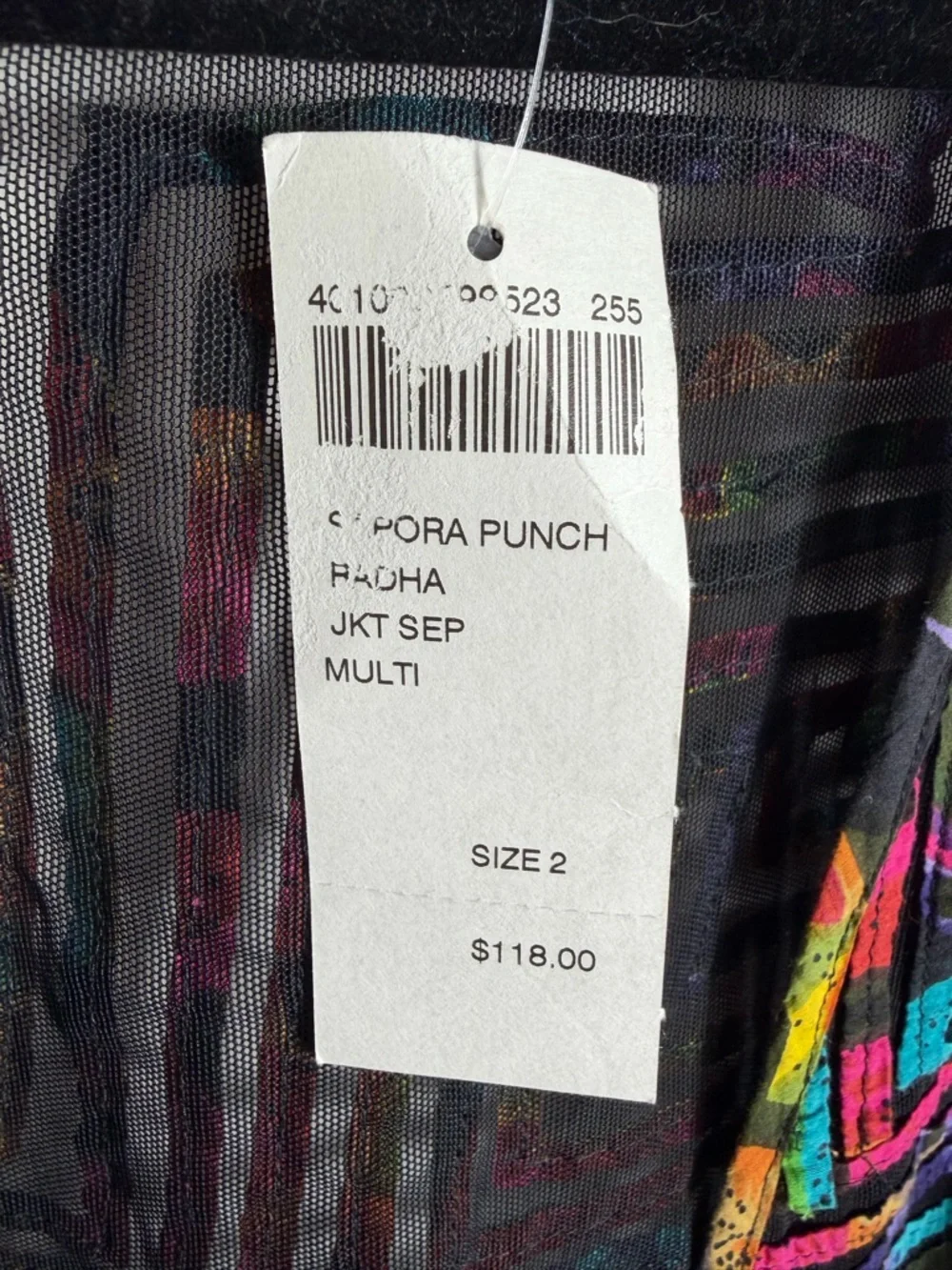 Chico’s NWT Women’s Rainbow Ribbon Embroidered Jacket In Chico’s Size 2, Large. - Picture 9 of 13